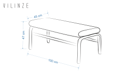 Peri Naturel Ahşap Ayak Sigma Sırtsız Bank