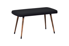 Dino Ahşap Ayak Siyah Deri Mutfak Masası Bankı