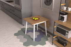 Avanos Katlanır Mdf Ahşap Mutfak Masası - 70x80 cm (70x120 cm)