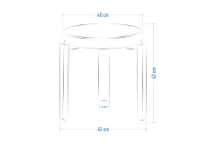 Teras Beyaz Metal Ayak İstiflenebilir Mutfak-Balkon Taburesi