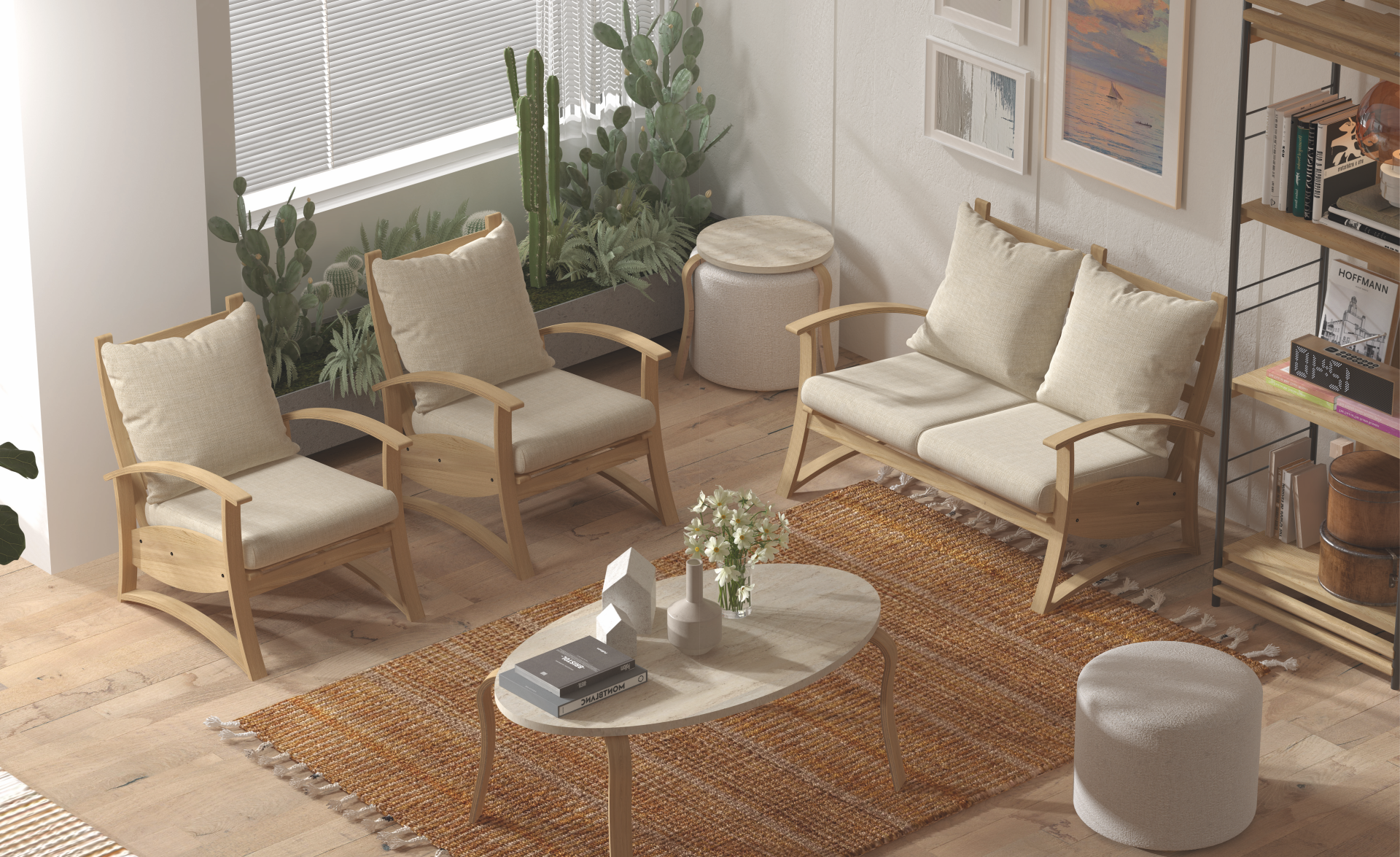 Nora 211 Eva Orta Sehpalı Bahçe Balkon Takımı