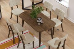 Mir Sandalye Aras Mutfak Masası Takımı - 80x140 cm