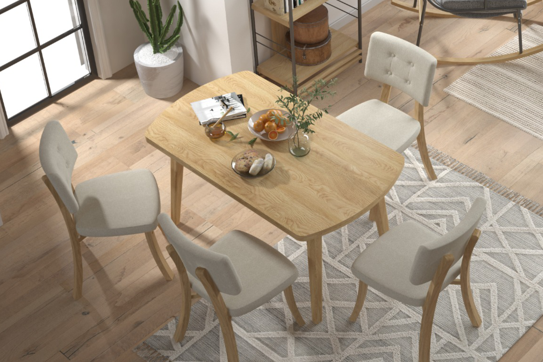 Mir Sandalye Aras Mutfak Masası Takımı - 80x140 cm