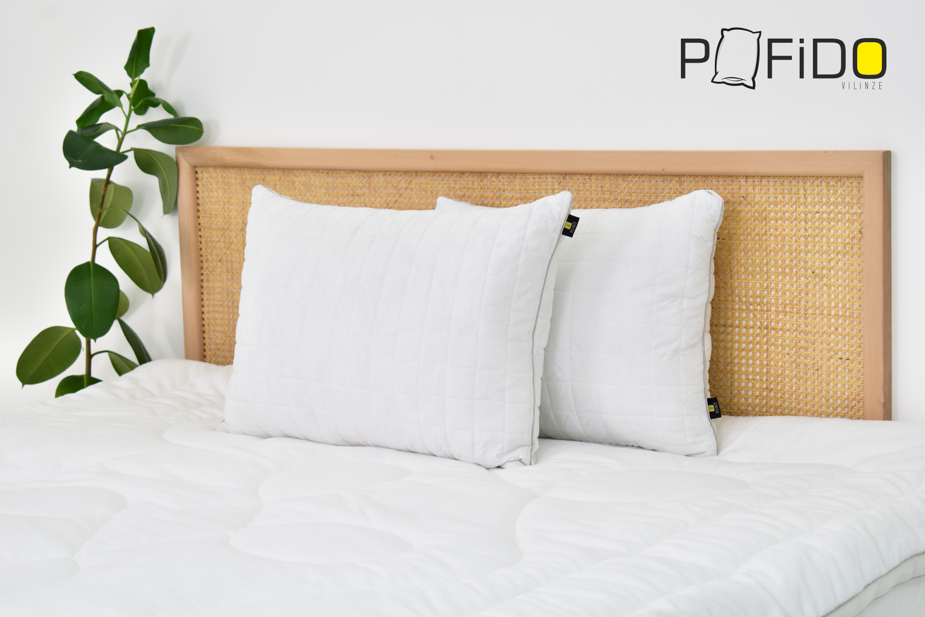 Pofido Bambu Dolgulu Yastık Fermuarlı Yıkanabilir Yoğun Dolgulu 1000 Gr - 50x70 cm (2 Adet)