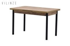 Elmas Metal Siyah Ayak Yemek Masası - 80x120 cm (80x150 cm)