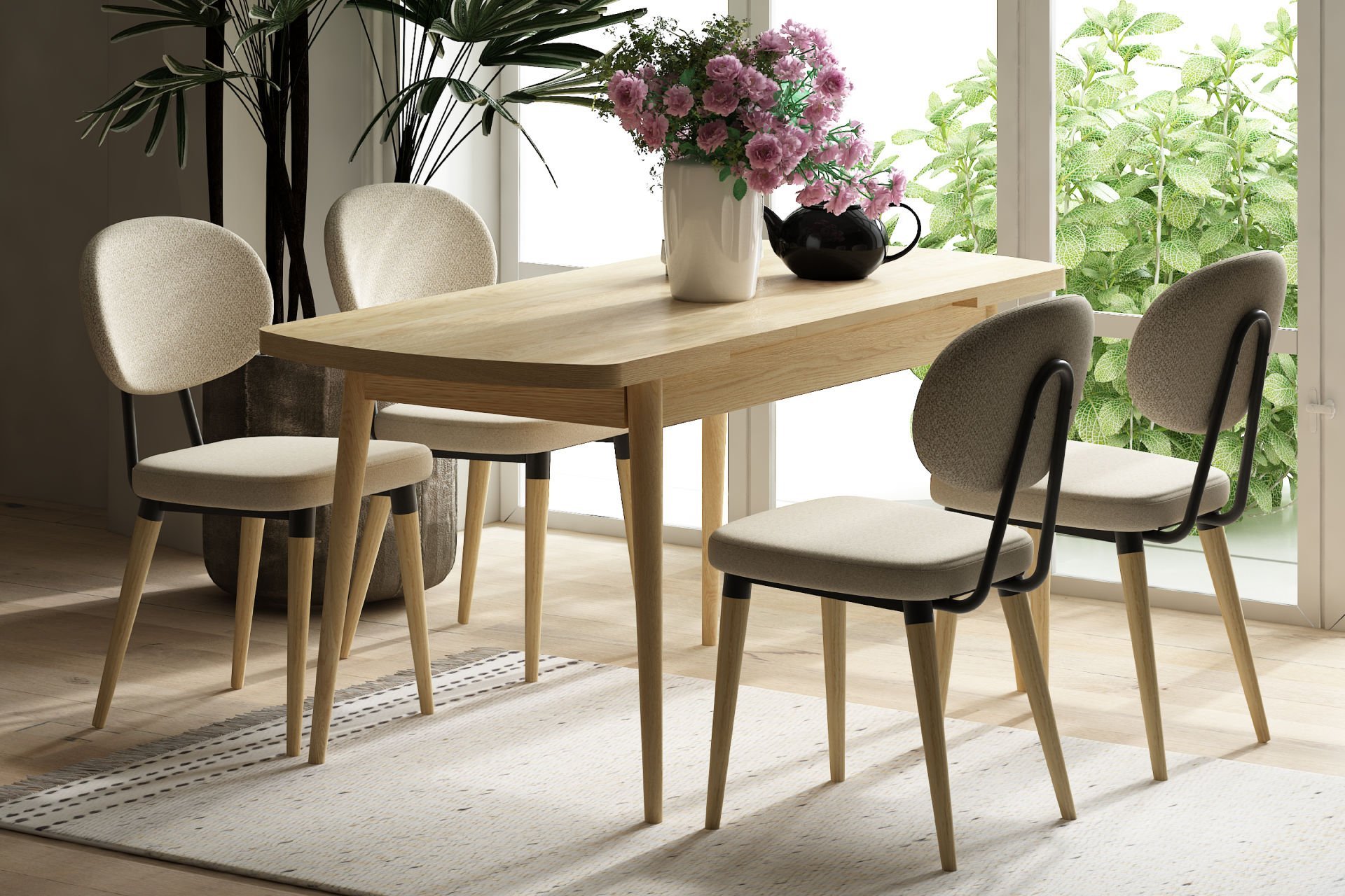 Akdeniz Sandalye Golf Mutfak Masası Takımı - 70x120 cm