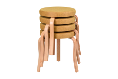 Ege Naturel Ahşap Ayak İstiflenebilir Mutfak-Balkon Taburesi