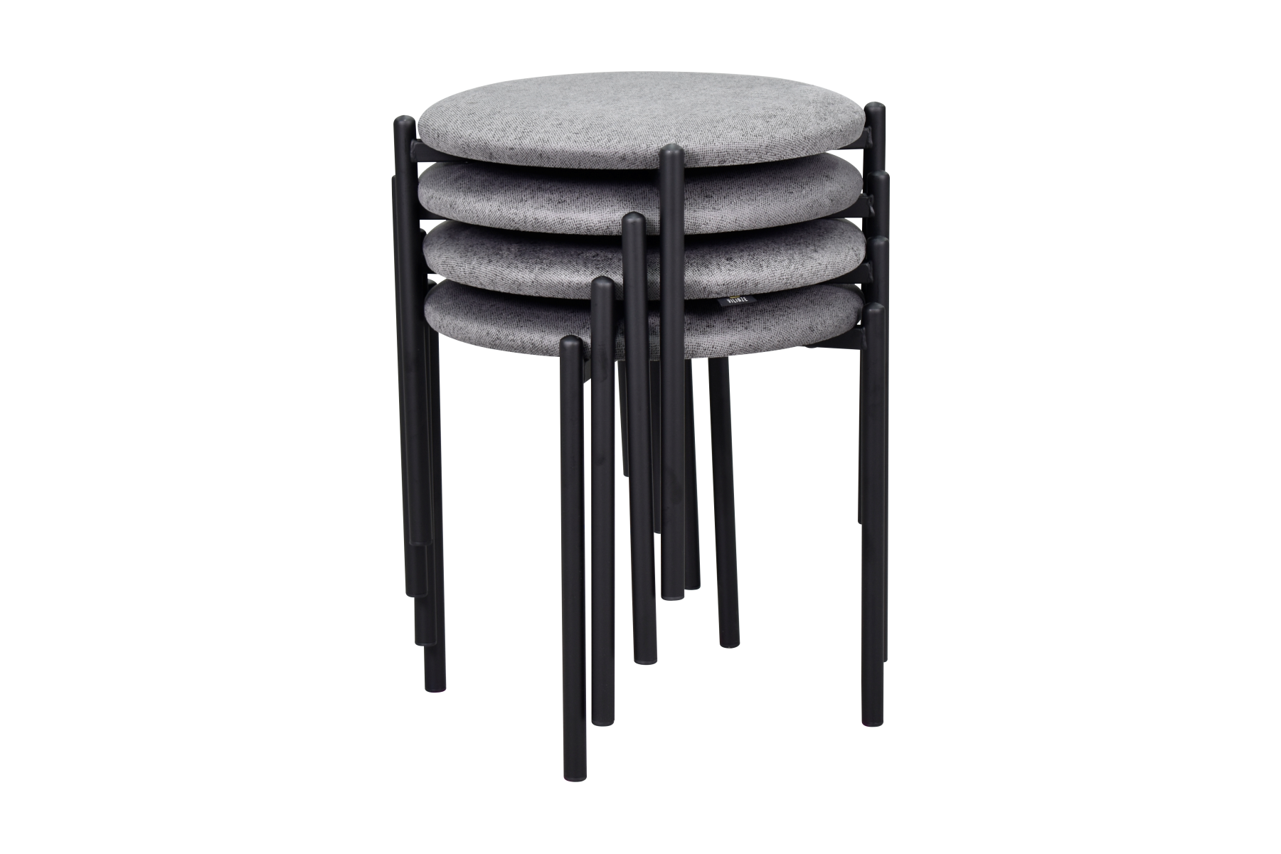 Nil Siyah Metal Ayak İstiflenebilir Mutfak-Balkon Taburesi