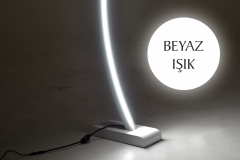 Jedi Beyaz Ahşap LED Dekoratif Ayaklı Lambader