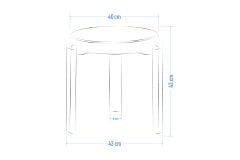 Teras Siyah Metal Ayak İstiflenebilir Mutfak-Balkon Taburesi