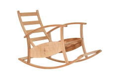 Dandini Naturel Ahşap Sallanan Koltuk Tv Sandalyesi