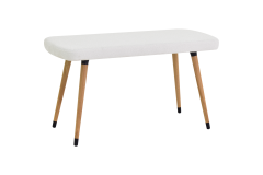 Dino Ahşap Ayak Beyaz Teddy Mutfak Masası Bankı