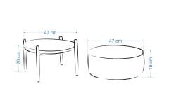 Otto Fonksiyonel Siyah Ayak Antrasit Sehpalı Yuvarlak Puf