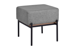 Ege Fonksiyonel Siyah Ayak Kestane Sehpalı Kare Puf