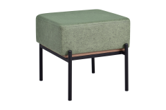 Ege Fonksiyonel Siyah Ayak Kestane Sehpalı Kare Puf