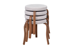 Ege Kestane Ahşap Ayak İstiflenebilir Mutfak-Balkon Taburesi