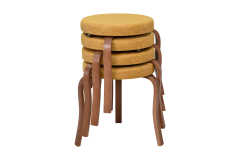 Ege Kestane Ahşap Ayak İstiflenebilir Mutfak-Balkon Taburesi