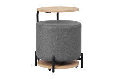 Çok Amaçlı Naturel Metal C Sehpa Puf Seti