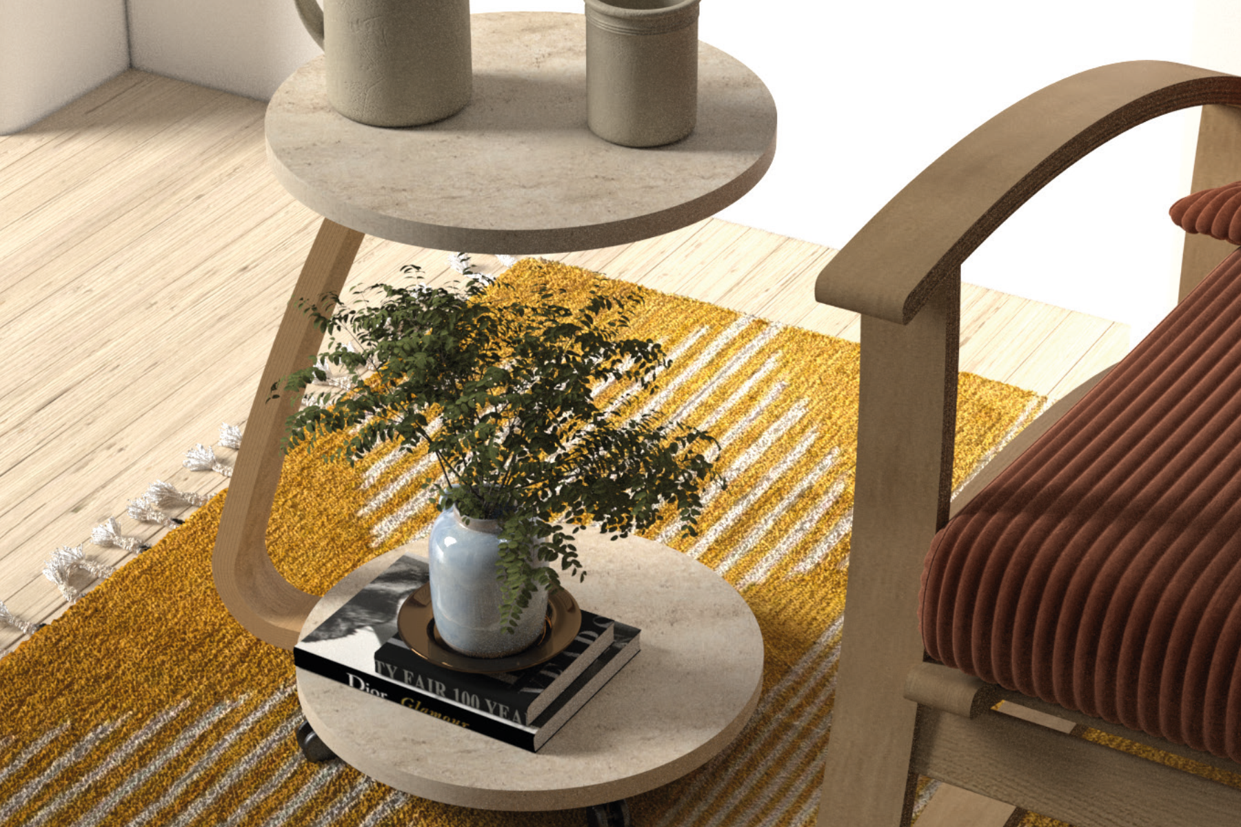 Bella Yuvarlak Yan Sehpa