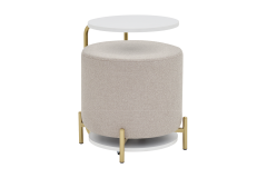 Çok Amaçlı Gold Metal Ayak C Sehpa Puf Seti