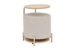 Çok Amaçlı Gold Metal Ayak C Sehpa Puf Seti