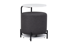 Çok Amaçlı Beyaz Metal C Sehpa Puf Seti