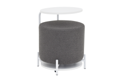 Çok Amaçlı Beyaz Metal Ayak C Sehpa Puf Seti