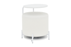 Çok Amaçlı Beyaz Metal Ayak C Sehpa Puf Seti