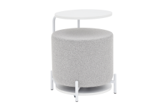 Çok Amaçlı Beyaz Metal Ayak C Sehpa Puf Seti