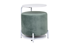 Çok Amaçlı Beyaz Metal Ayak C Sehpa Puf Seti