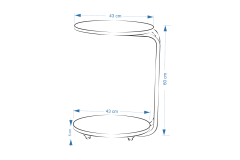Çok Amaçlı Siyah Metal Ayak C Sehpa Puf Seti