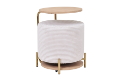 Çok Amaçlı Gold Metal Ayak C Sehpa Puf Seti