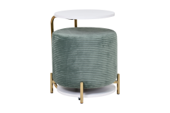 Çok Amaçlı Gold Metal Ayak C Sehpa Puf Seti