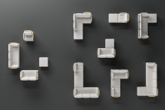 Vilinze Serdivan 2'lü Koltuk Siyah/Naturel - Teddy Bej