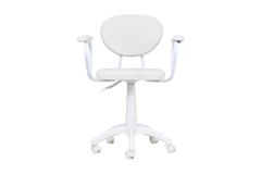 Vilinze Deniz Kollu Çalışma Koltuğu Tekerlekli Ofis Sandalyesi Beyaz - Teddy Beyaz