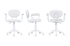 Vilinze Deniz Kollu Çalışma Koltuğu Tekerlekli Ofis Sandalyesi Beyaz - Teddy Beyaz