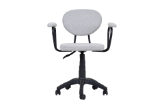 Vilinze Deniz Kollu Çalışma Koltuğu Tekerlekli Ofis Sandalyesi Siyah - Teddy Açık Gri