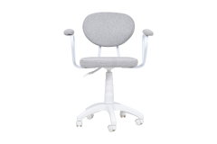 Vilinze Deniz Kollu Çalışma Koltuğu Tekerlekli Ofis Sandalyesi Beyaz - Teddy Açık Gri