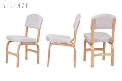 Vilinze Ege Naturel Ayak Ahşap Sigma Sandalye Beyaz