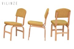 Vilinze Ege Naturel Ayak Ahşap Sigma Sandalye Sarı