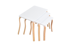 Vilinze Eva 3'lü Zigon Sehpa Naturel - Beyaz