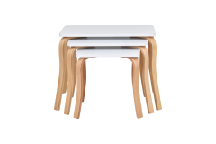 Vilinze Eva 3'lü Zigon Sehpa Naturel - Beyaz