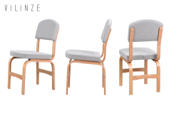 Ege Naturel Ayak Ahşap Teddy Sandalye Açık Gri