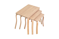 Vilinze Eva 3'lü Zigon Sehpa Naturel - Naturel