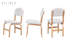 Ege Naturel Ayak Ahşap Teddy Sandalye Beyaz