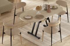 Vilinze Venüs Sandalye Afyon Mutfak Masası Takımı - 80x140 cm