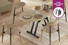 Vilinze Venüs Sandalye Afyon Mutfak Masası Takımı - 80x140 cm