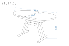 Vilinze Venüs Sandalye Afyon Mutfak Masası Takımı - 80x140 cm
