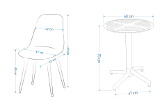 Vilinze Tilia Plastik Bahçe Balkon Bistro Seti Katlanır Masa 60*60 cm Beyaz/Bej