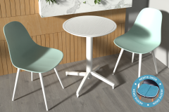 Vilinze Tilia Plastik Bahçe Balkon Bistro Seti Katlanır Masa 60*60 cm Mint Yeşili/Beyaz